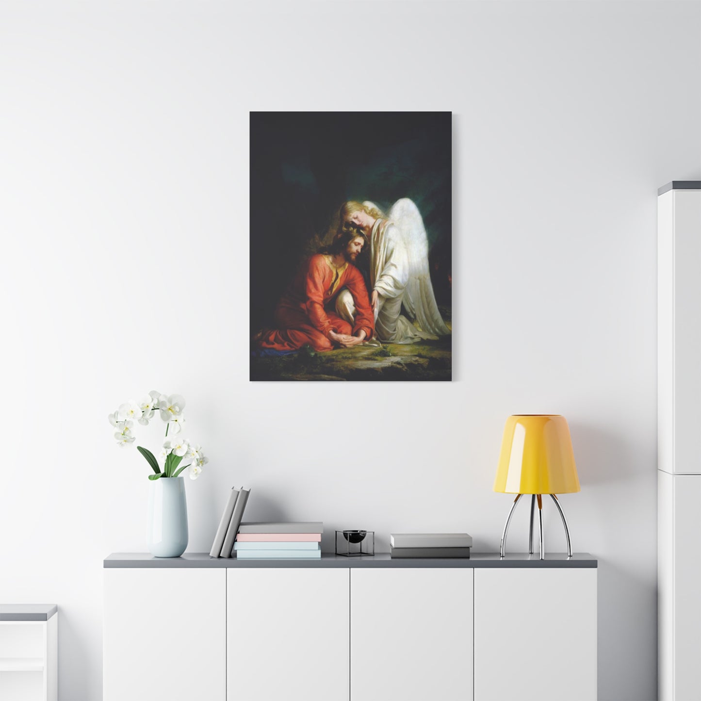 Ready To Hang - Bloch Gethsemane Jesus and Angel Praying - Agony in the Garden Catholic Canvas Wall Art, Christian Decor