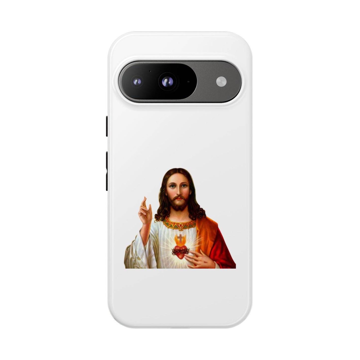 Artistic Phone Case Featuring Jesus, Tough Phone Case, Christian Gift, Religious Phone Cover, Inspirational Phone Accessory, Unique Jesus