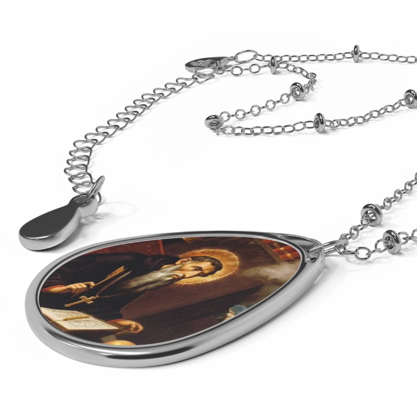 St. Augustine of Hippo Catholic Necklace Drop Pendant