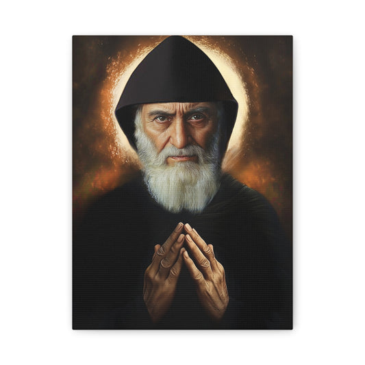 St. Charbel Makhlouf Catholic Canvas Wall Art, Christian Decor