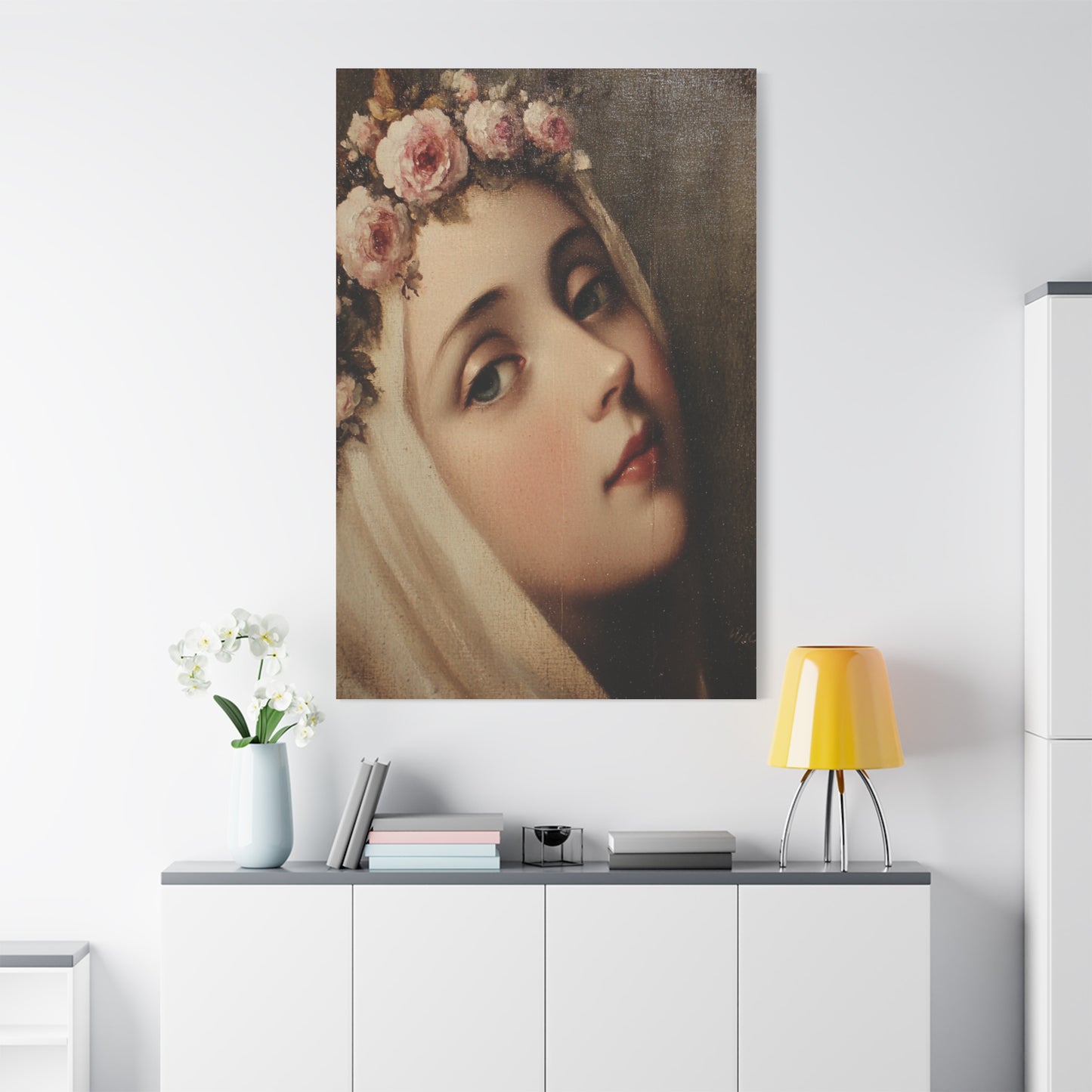 Ready To Hang - St. Rose of Lima Close Up Image Catholic Canvas Wall Art, Christian Decor