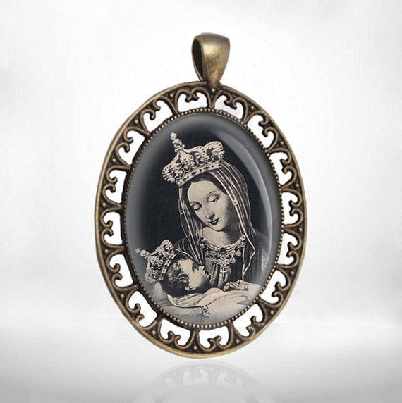 Virgin Mary Our Lady of Divine Providence Medal Catholic Pendant Jewelry