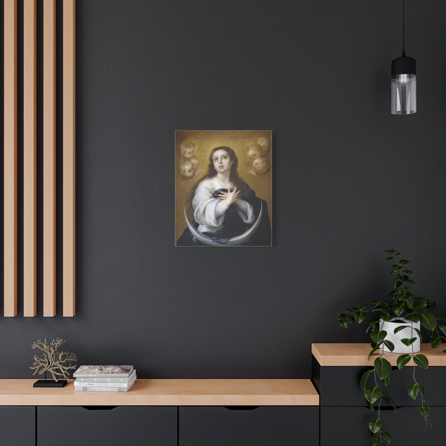 Ready to Hang - Immaculate Conception Virgin Mary Catholic Canvas Wall Art, Christian Decor