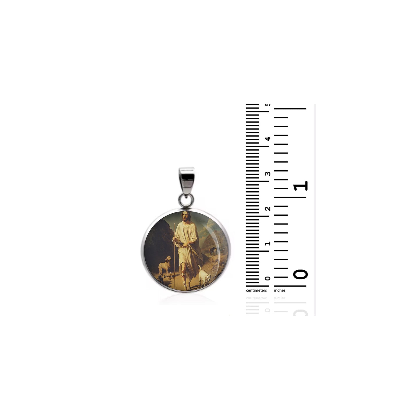 Saint Lazarus Catholic sterling silver 925 Christian Medal Patron Pendant image 1