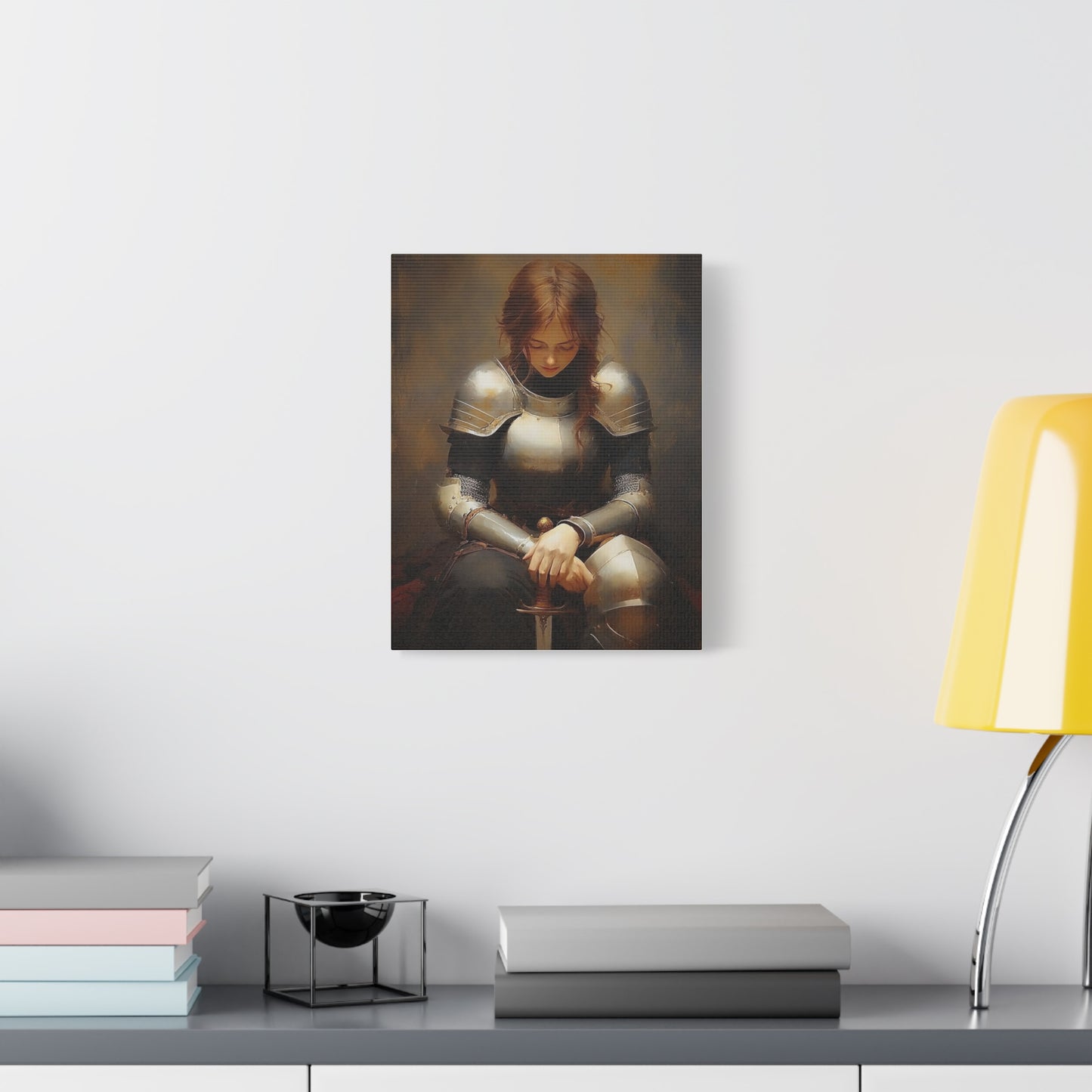 St. Joan of Arc Patron Catholic Canvas Wall Art, Christian Decor