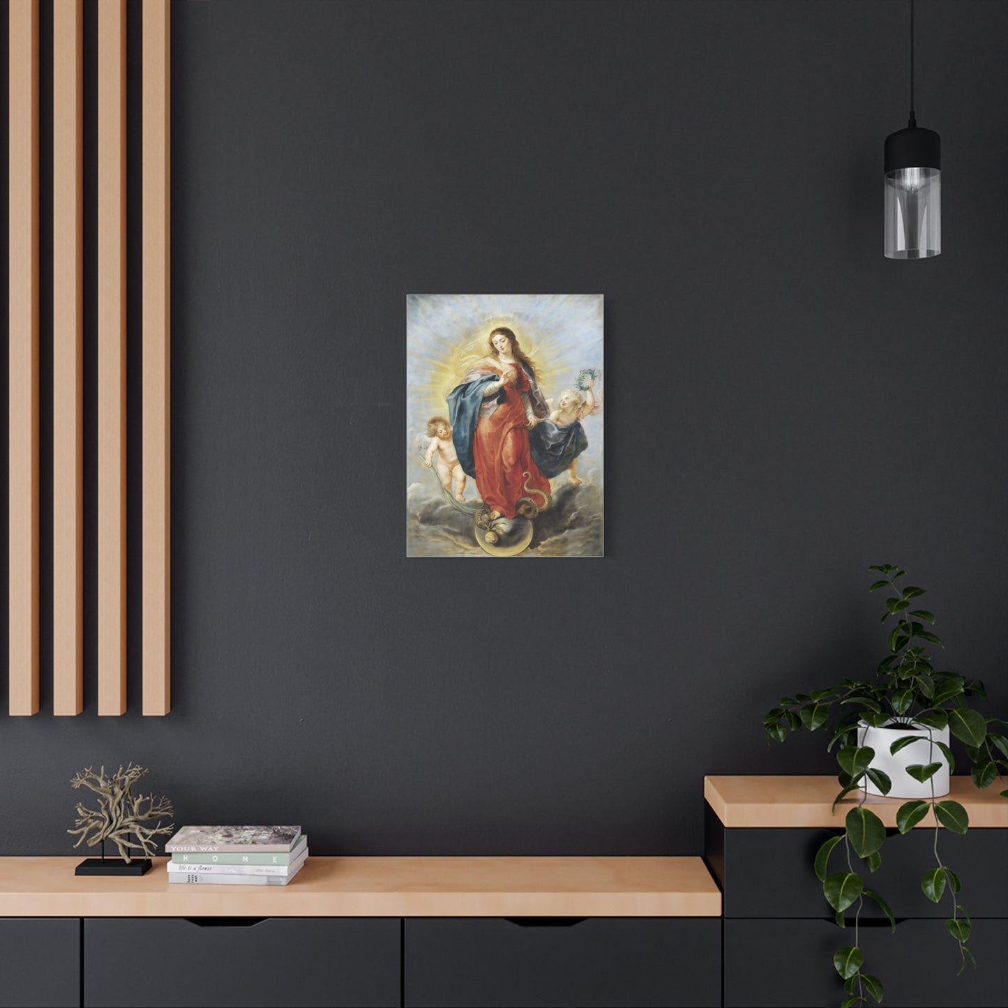 Ready To Hang - Mother Mary Immaculate Conception Catholic Canvas Wall Art, Christian Decor Our Lady