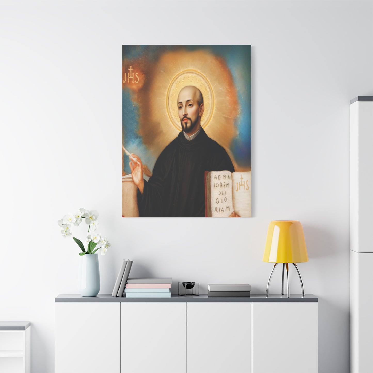 St. Ignatius of Loyola Catholic Canvas Wall Art, Christian Decor