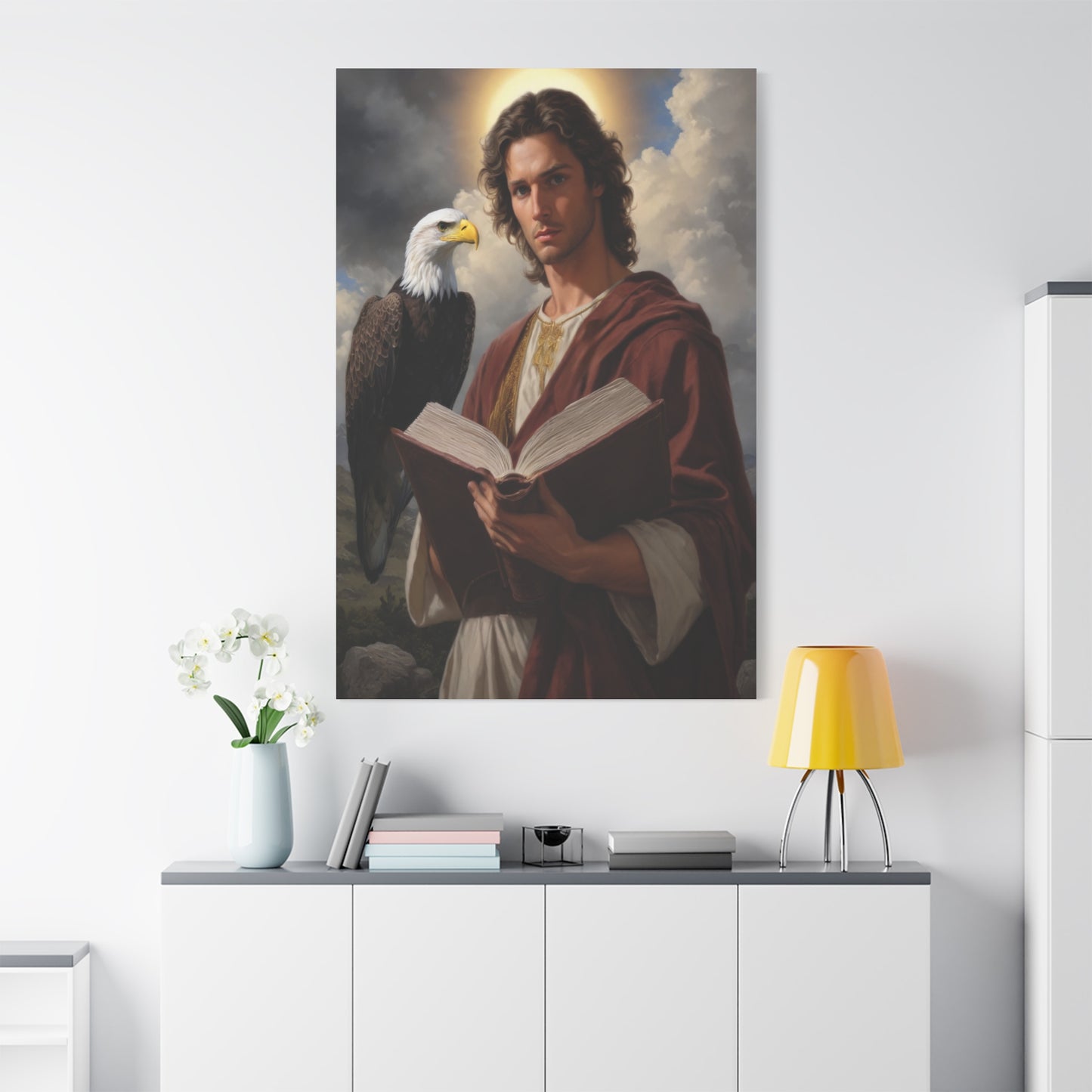 St. John the Evangelist Catholic Canvas Wall Art, Christian Decor