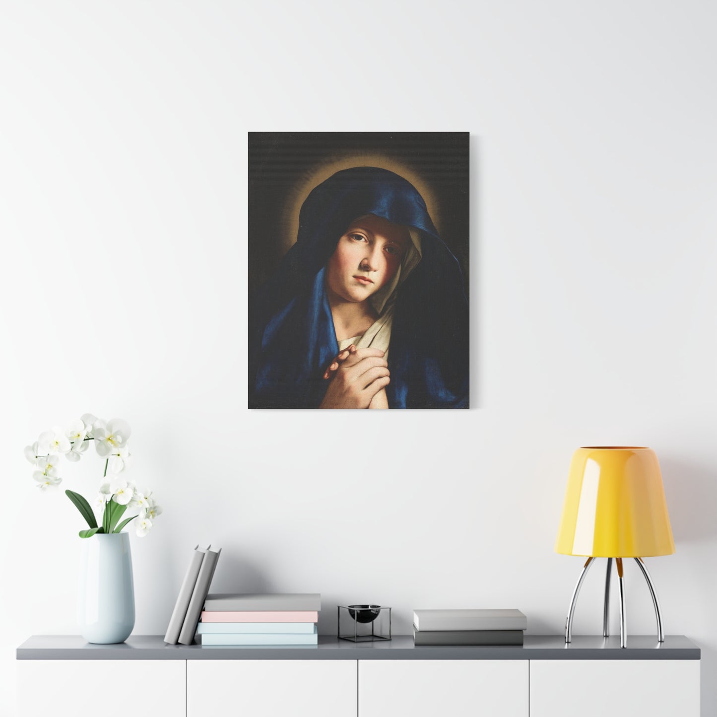 Young Virgin Mary Catholic HQ Print on Canvas Ready To Hang - Virgin Mary Canvas