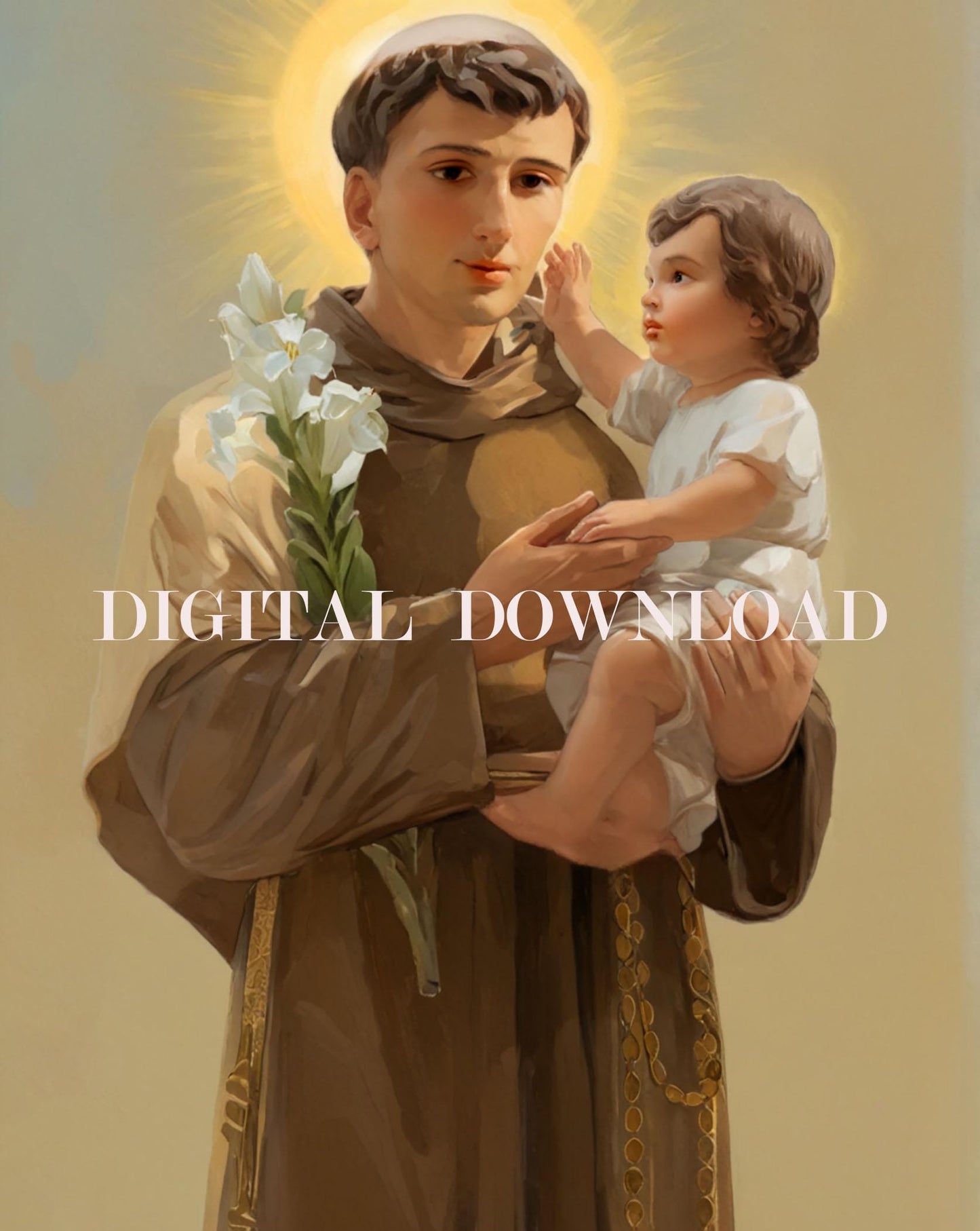 St Anthony Digital Image Religious Art Print Christian image 0