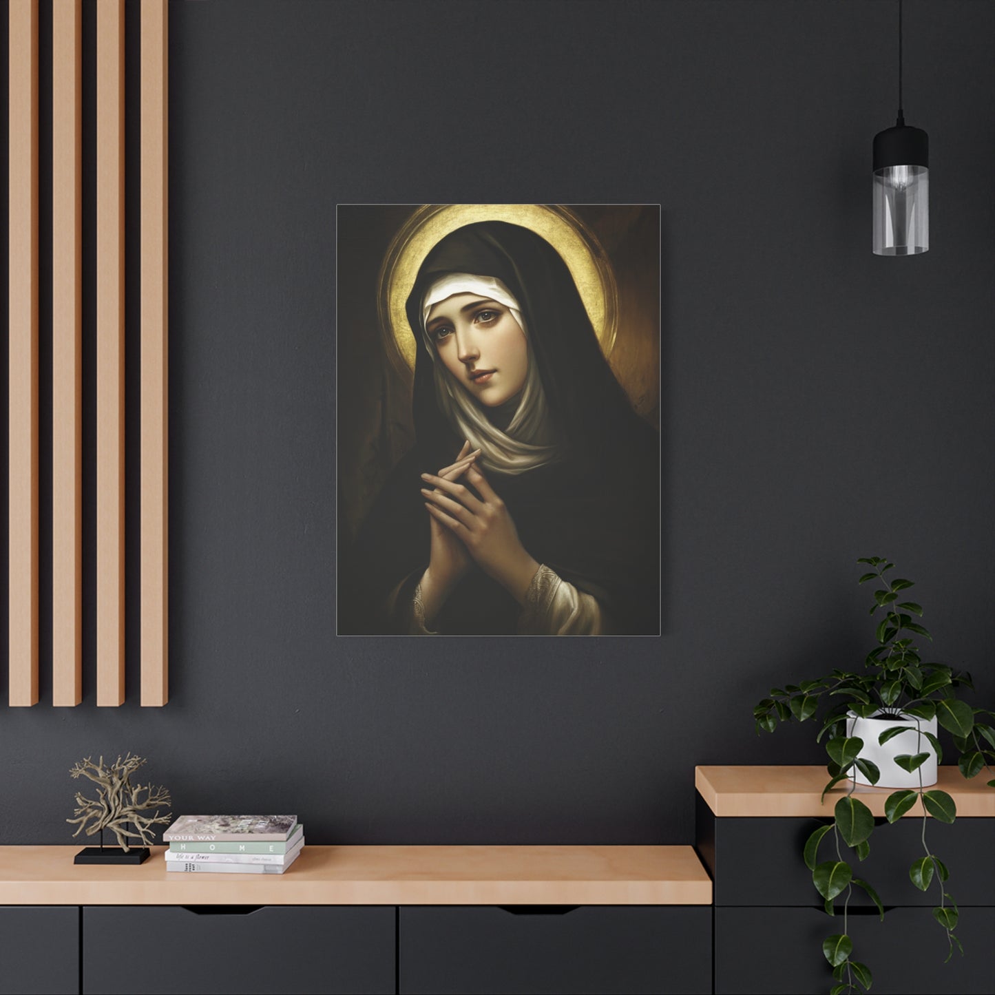St. Bridget of Sweden Catholic Canvas Wall Art, Christian Decor