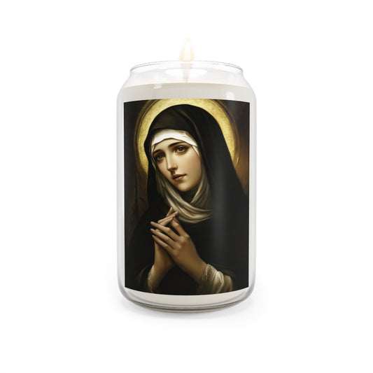 St. Bridget of Sweden Catholic Serenity Scented Candle, 13.75oz | Relaxation Gift, Home Decor, Calm Atmosphere, Religious Decor