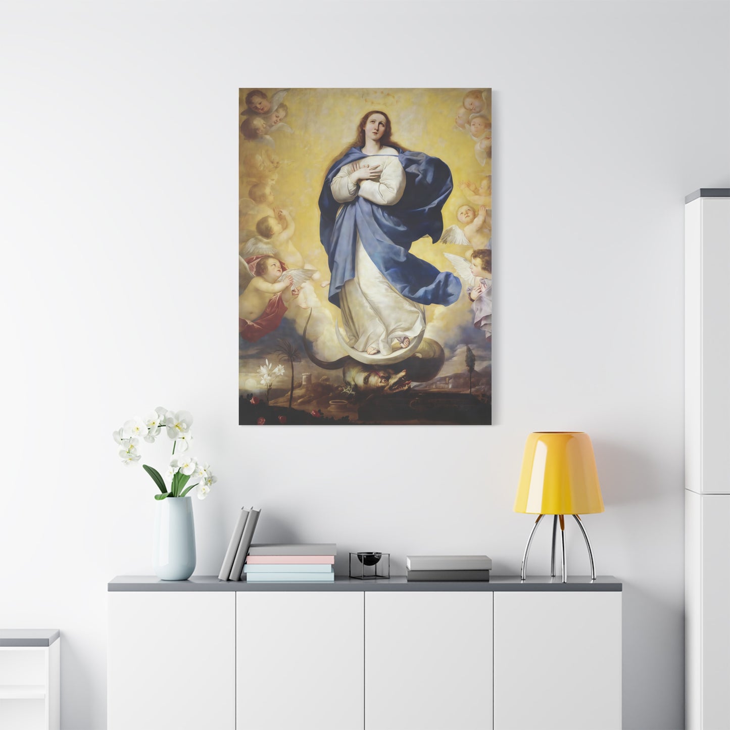 Ready to Hang - Immaculate Conception Virgin Mary Catholic Canvas Wall Art, Christian Decor