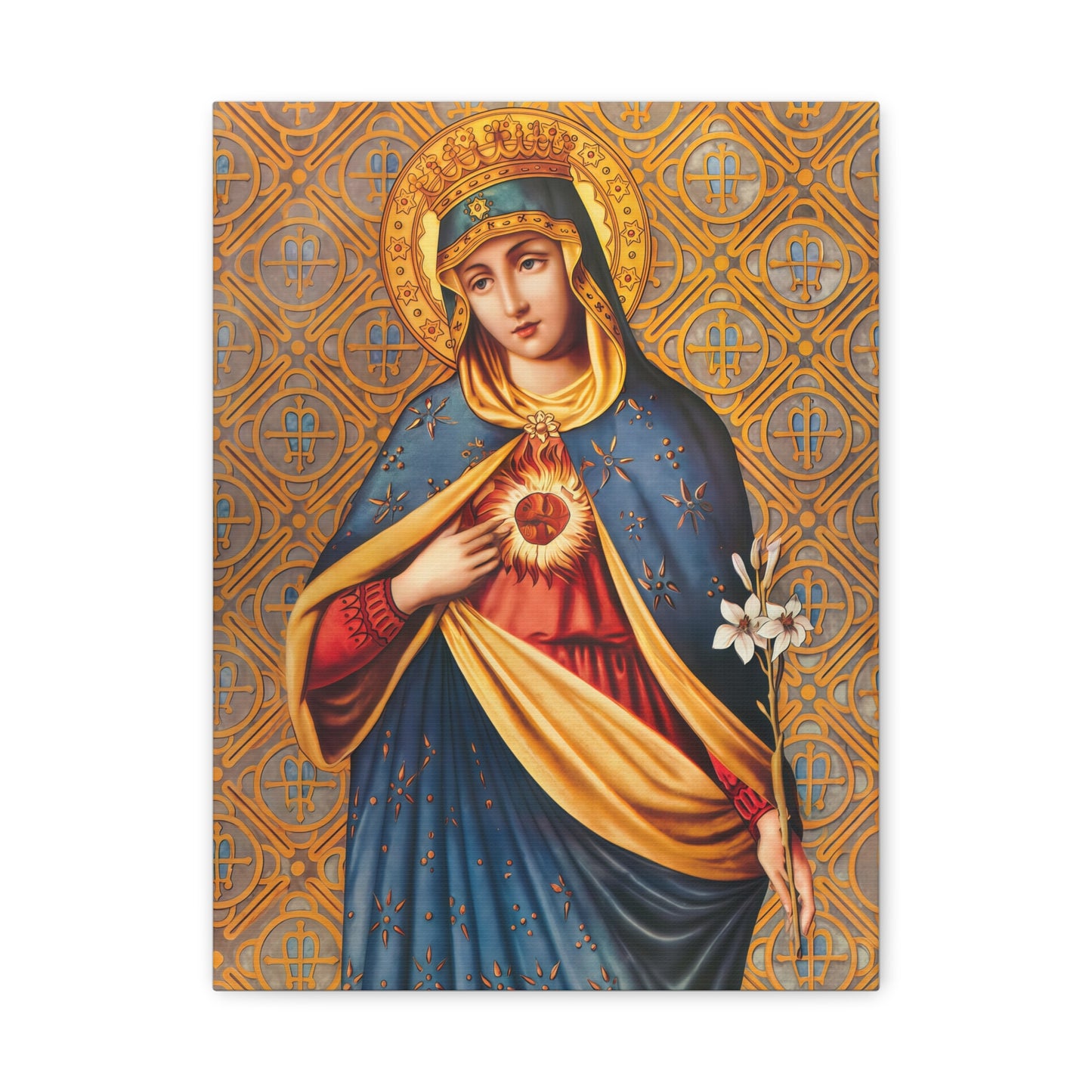 Ready to Hang - Immaculate Conception Mother Mary Catholic Canvas Wall Art, Christian Decor