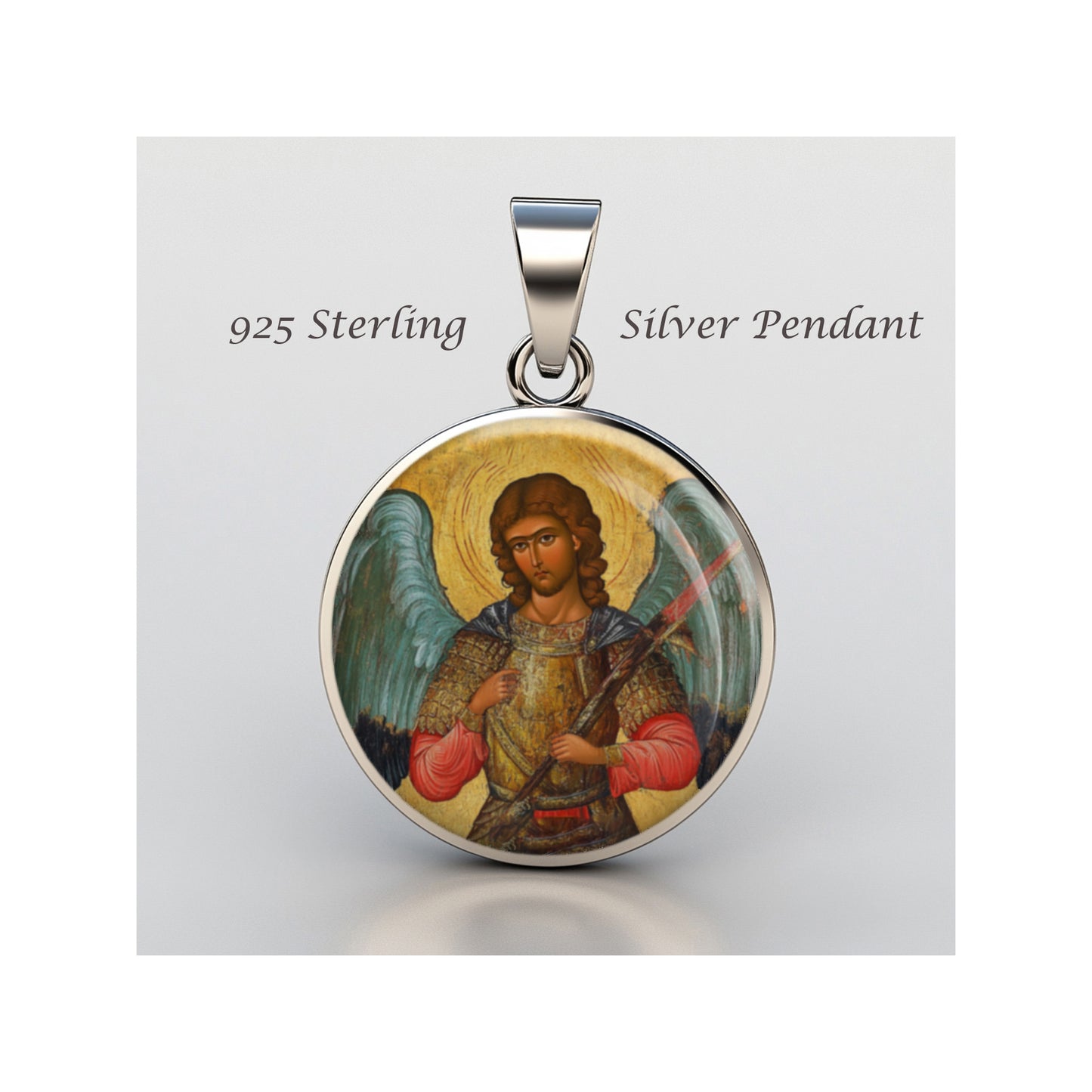 Saint Michael The Archangel Catholic sterling silver 925 Christian Medal Patron image 0