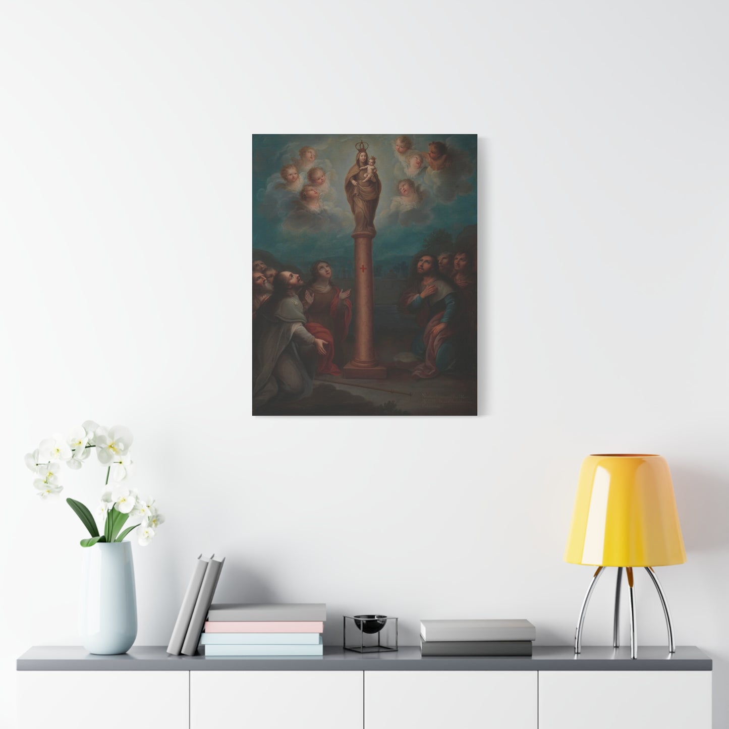 The Apparition of the Virgin of El Pilar to St. James Catholic HQ Print on Canvas Ready To Hang - Virgin Mary Canvas