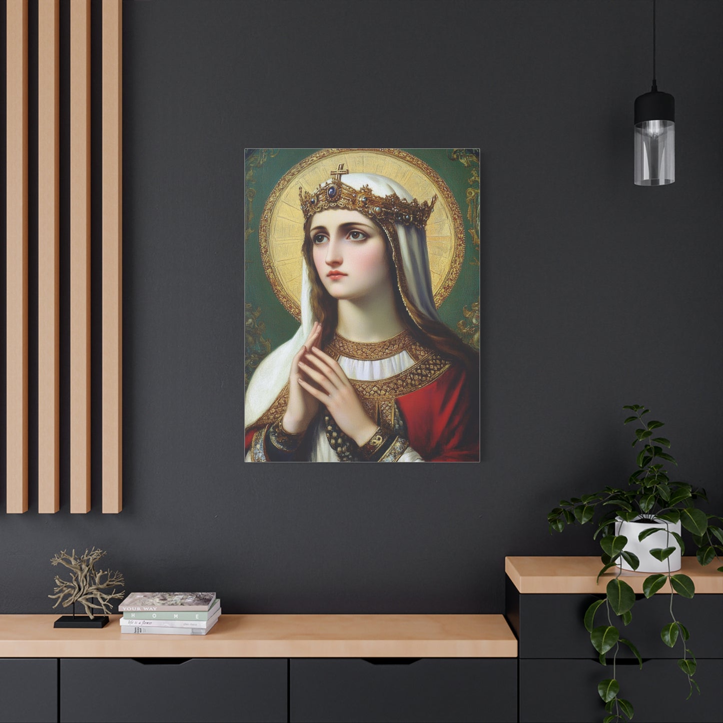 St. Elizabeth of Hungary Catholic Canvas Wall Art, Christian Decor