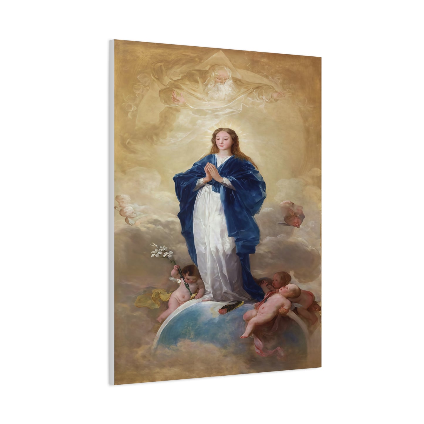 Ready To Hang - Mother Mary Immaculate Conception Catholic Canvas Wall Art, Christian Decor