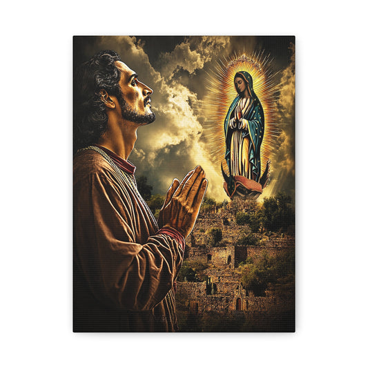 St. Juan Diego Our Lady of Guadalupe Catholic Canvas Wall Art, Christian Decor