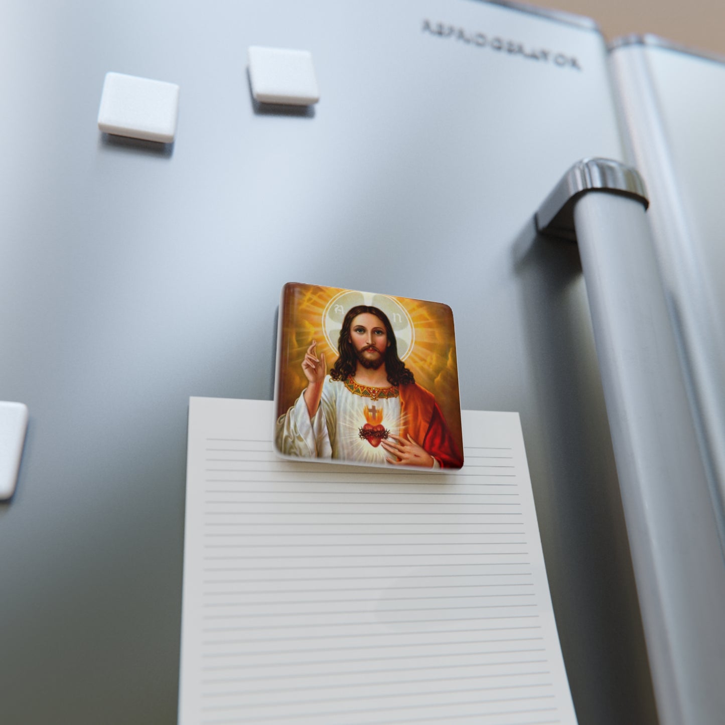 Porcelain Magnet, Square - Christ Sacred Heart, Religious, Christian, Spiritual, Catholic, Devotional, Fridge Magnet