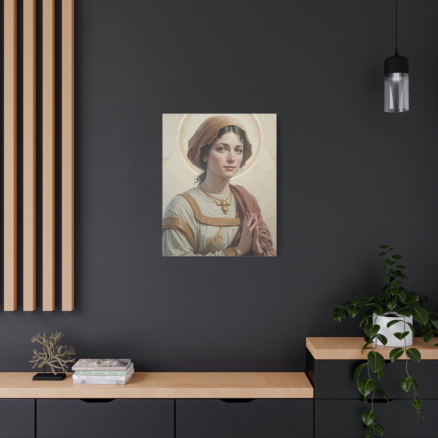 St. Flavia Domitilla Catholic Canvas Wall Art, Christian Decor