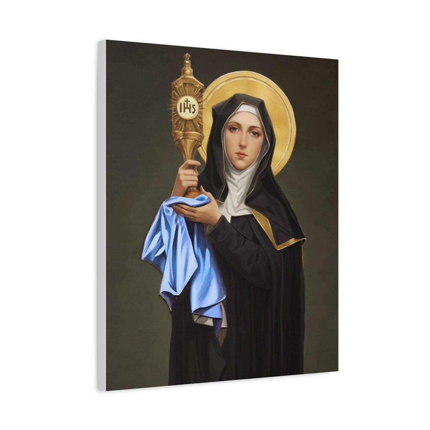 St. Clare of Assisi Catholic Canvas Wall Art, Christian Decor