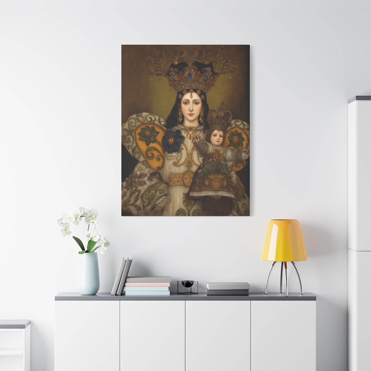 Our Lady Mary Remedies of Odlot Catholic Canvas Wall Art, Christian Decor