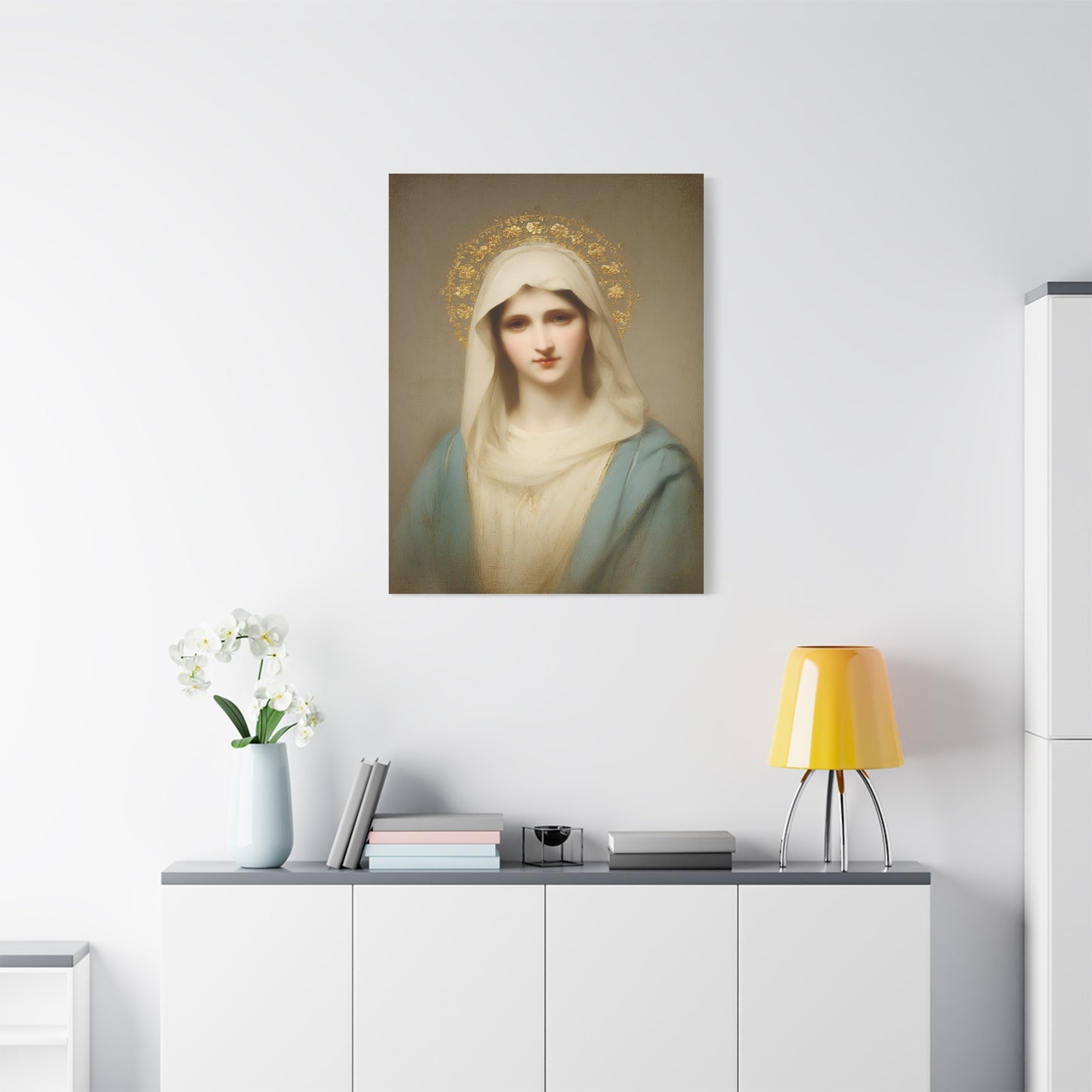 Holy Mother Mary Catholic Canvas Wall Art, Christian Decor