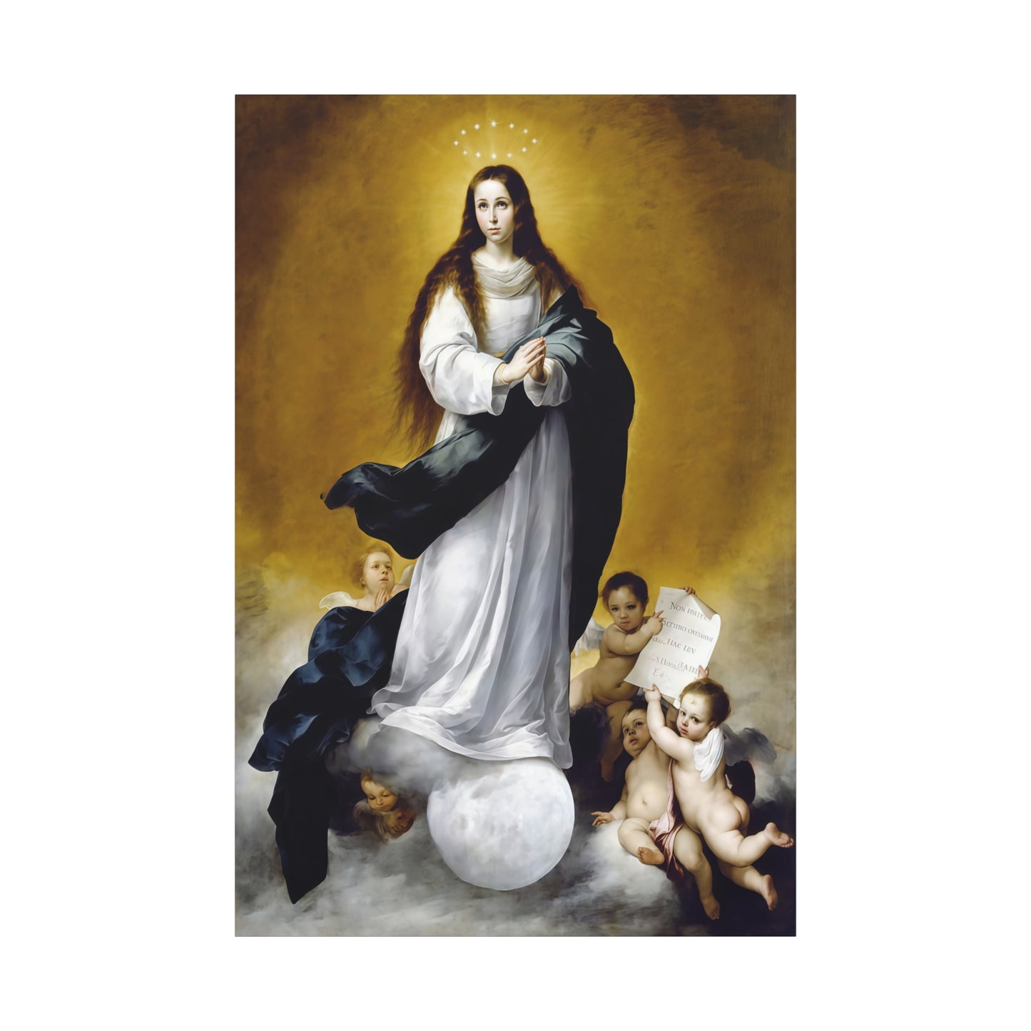Ready To Hang - Mother Mary Immaculate Conception Catholic Canvas Wall Art, Christian Decor Ships from USA