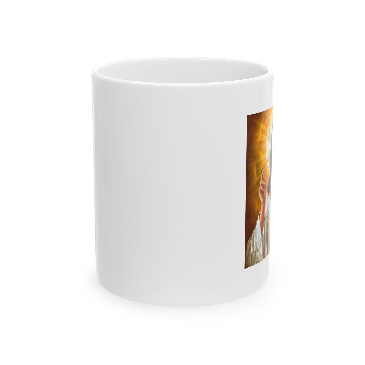 Ceramic Mug, Sacred Heart Design, Religious Coffee Cup, 11oz 15oz Gift for Devout Christians, Catholic Mother's Day Present, Christian Mug