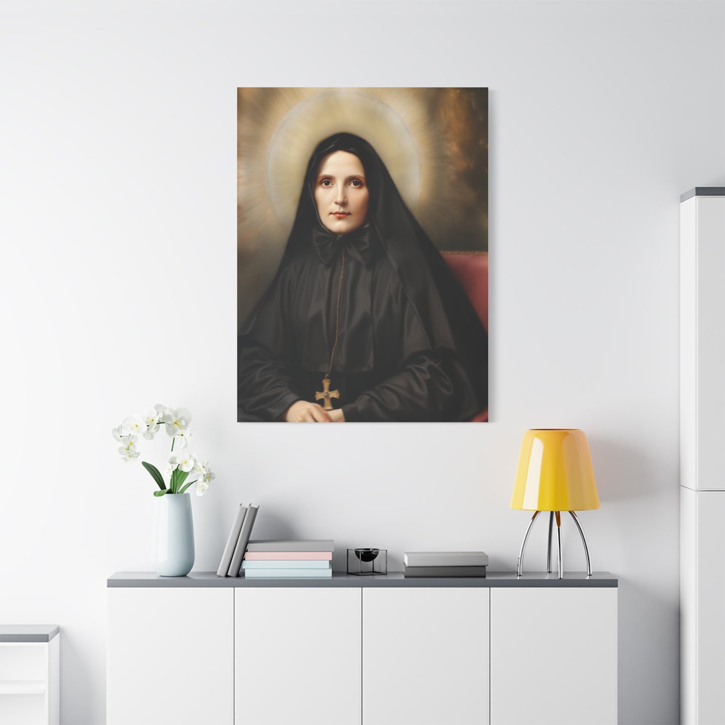 St. Frances Xavier Cabrini Catholic Canvas Wall Art, Christian Decor