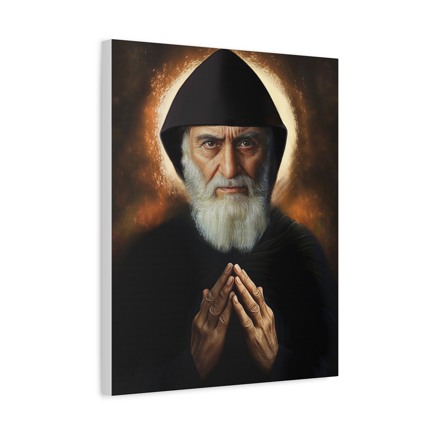 St. Charbel Makhlouf Catholic Canvas Wall Art, Christian Decor
