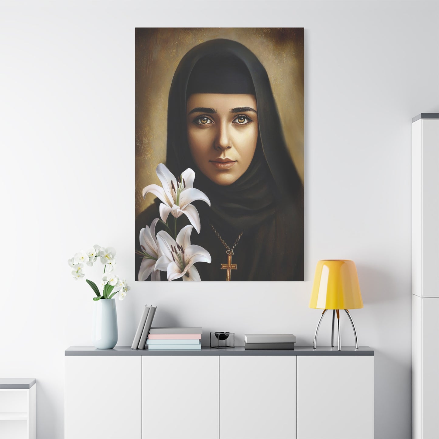 Ready To Hang - St. Rafqa Rebecca Catholic Canvas Wall Art, Christian Decor