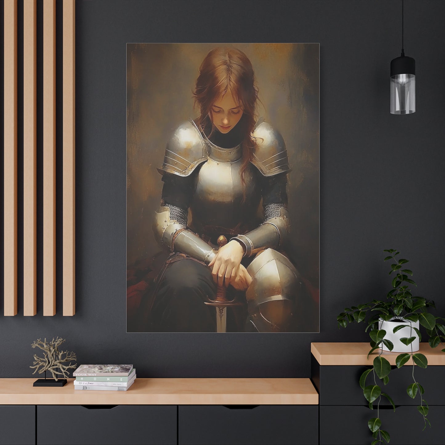 St. Joan of Arc Patron Catholic Canvas Wall Art, Christian Decor