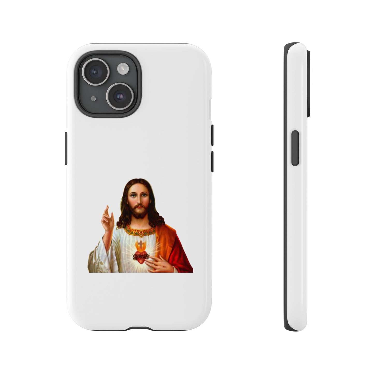 Artistic Phone Case Featuring Jesus, Tough Phone Case, Christian Gift, Religious Phone Cover, Inspirational Phone Accessory, Unique Jesus