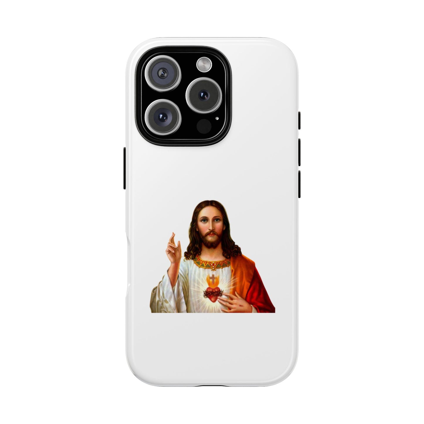 Artistic Phone Case Featuring Jesus, Tough Phone Case, Christian Gift, Religious Phone Cover, Inspirational Phone Accessory, Unique Jesus