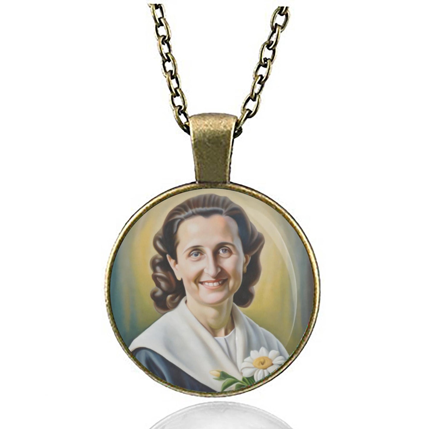 St. Gianna Beretta Molla Necklace – Patron Saint of Mothers & Preborn Children Catholic Medal Pendant
