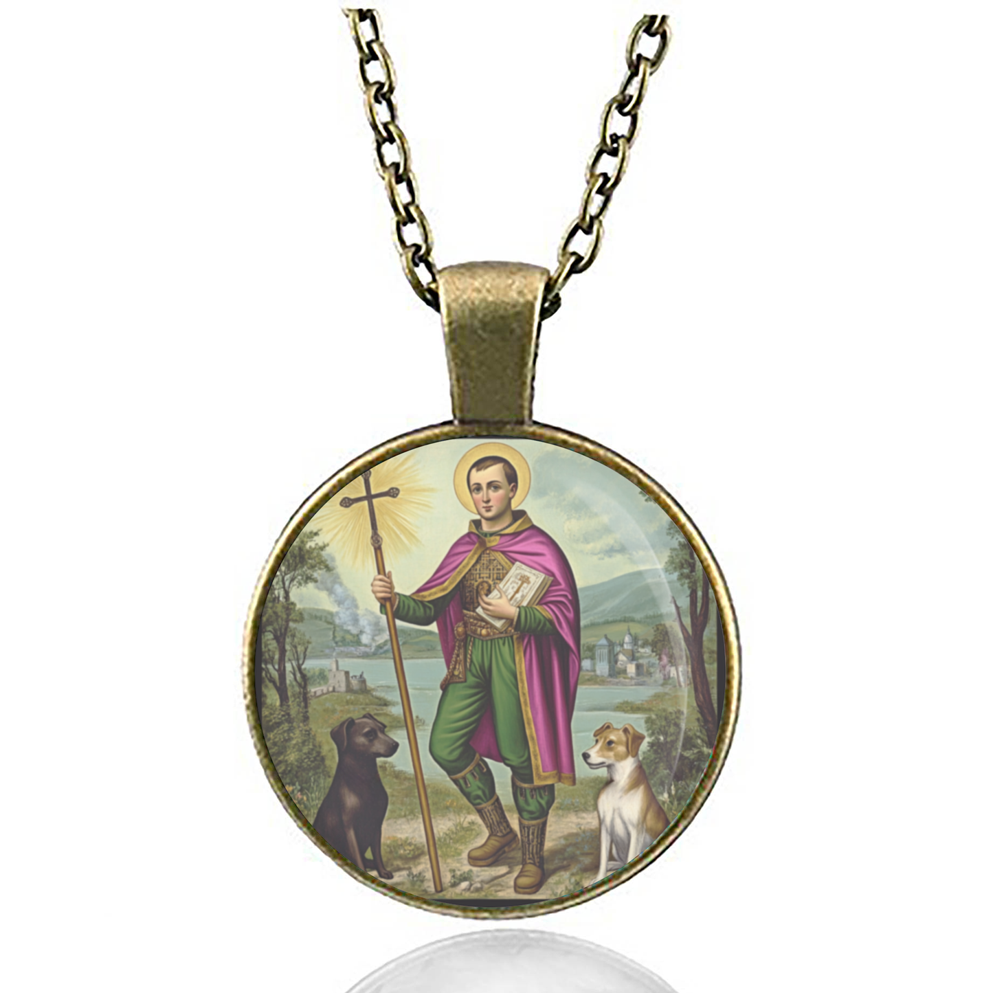 St. Vitus Necklace Catholic Saint Pendant Medal image 4