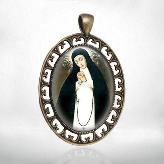 Our Lady of Solitude Catholic Medal Oval Pendant