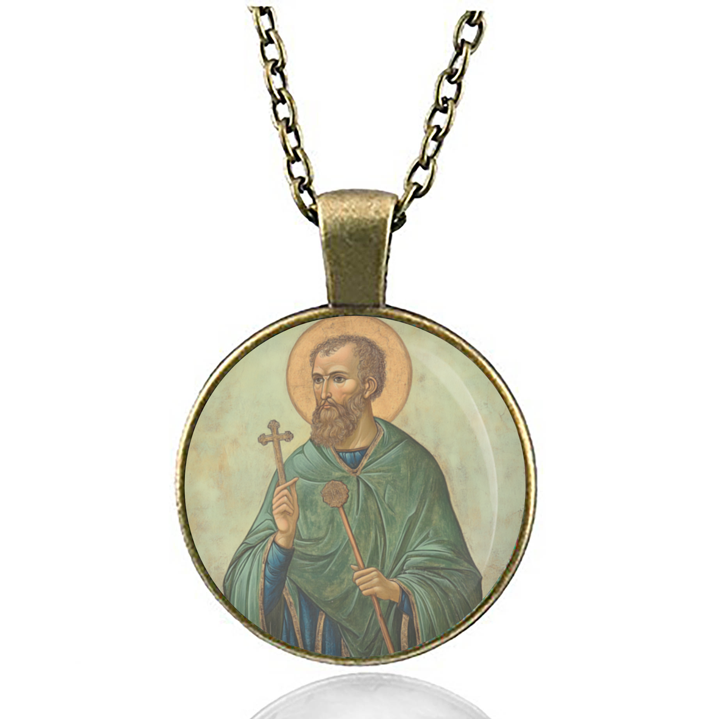 St. Aidan Necklace Catholic Saint Pendant Medal image 4