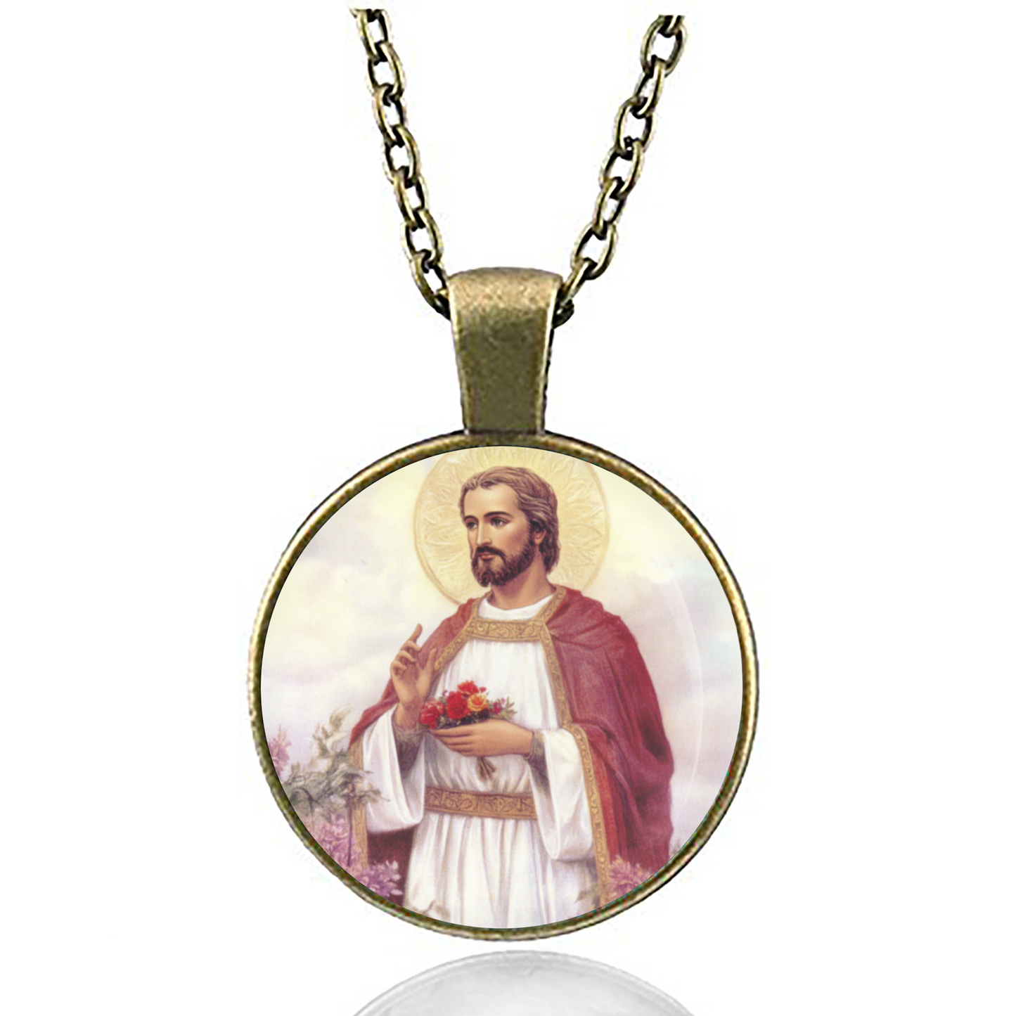 St. Valentine Necklace Catholic Saint Pendant Medal image 4