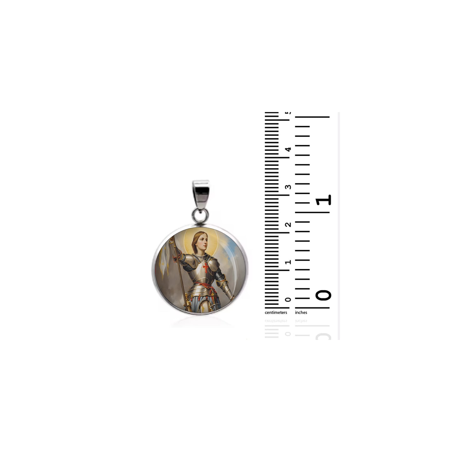 Saint Joan Of Arc Catholic sterling silver 925 Christian Medal Patron Pendant image 1