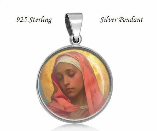 St. Lea of Rome 925 Sterling Silver Medal Round Pendant 20mm Jewelry for Necklace