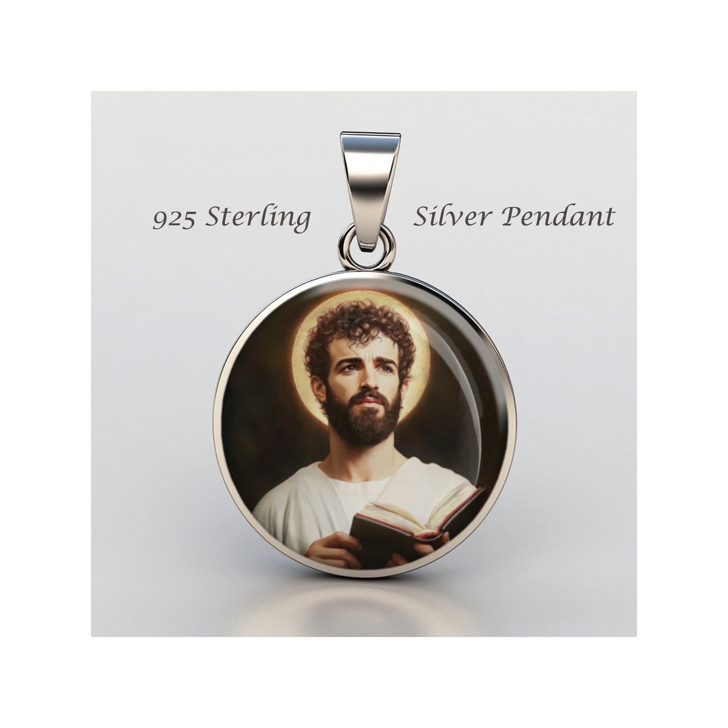 Saint Barnabas Catholic sterling silver 925 Christian Medal Patron Pendant image 0
