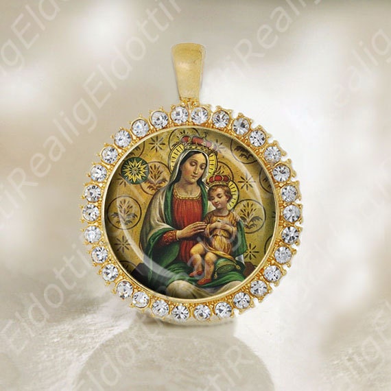 Madonna dela Stella Our Lady of Star Mary Medal Catholic Saint Religious Jewelry