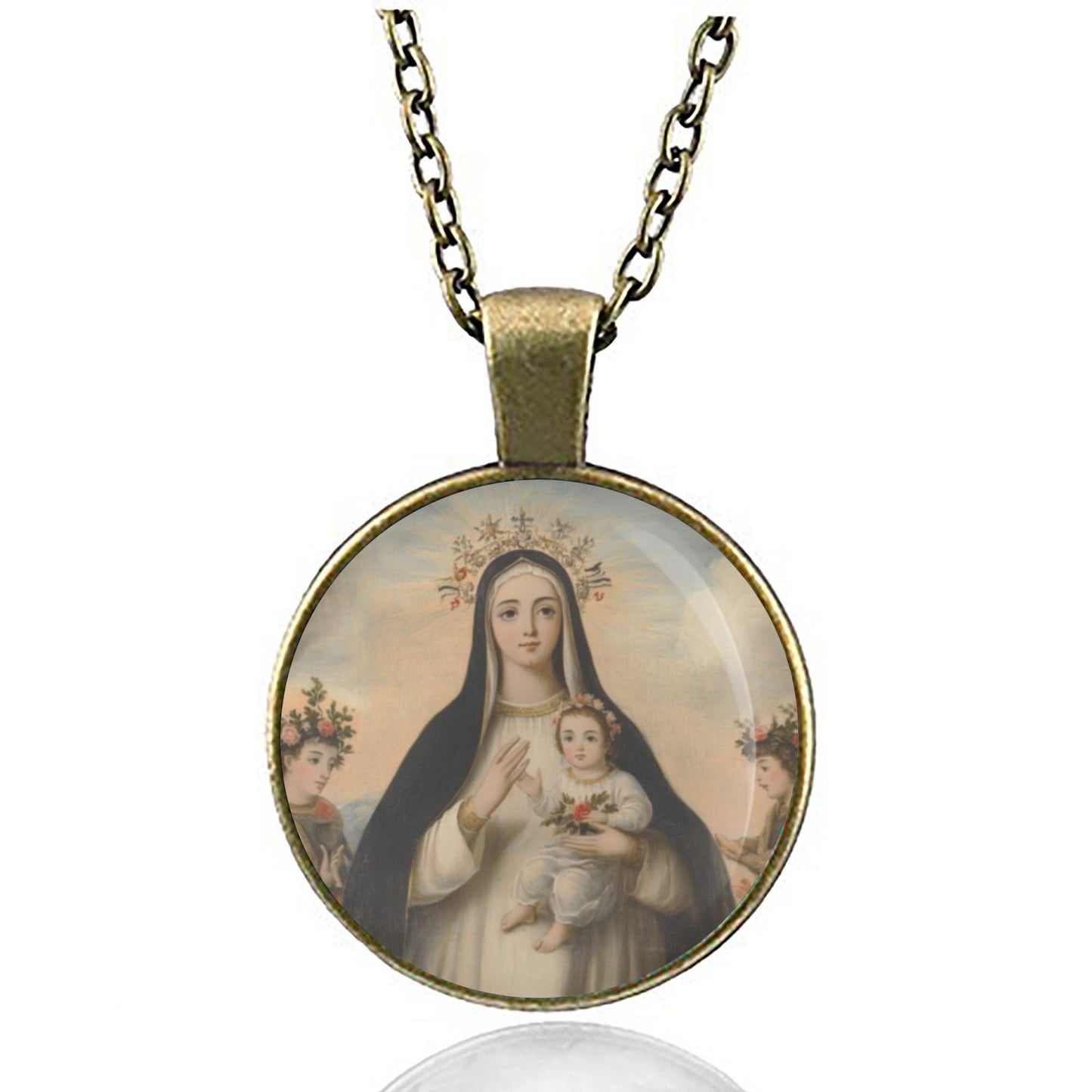Rose of Lima Necklace Pendant, St. Rose of Lima Catholic Jewelry, Religious Gift for Women, Handmade Faith Accessory, Unique Charm