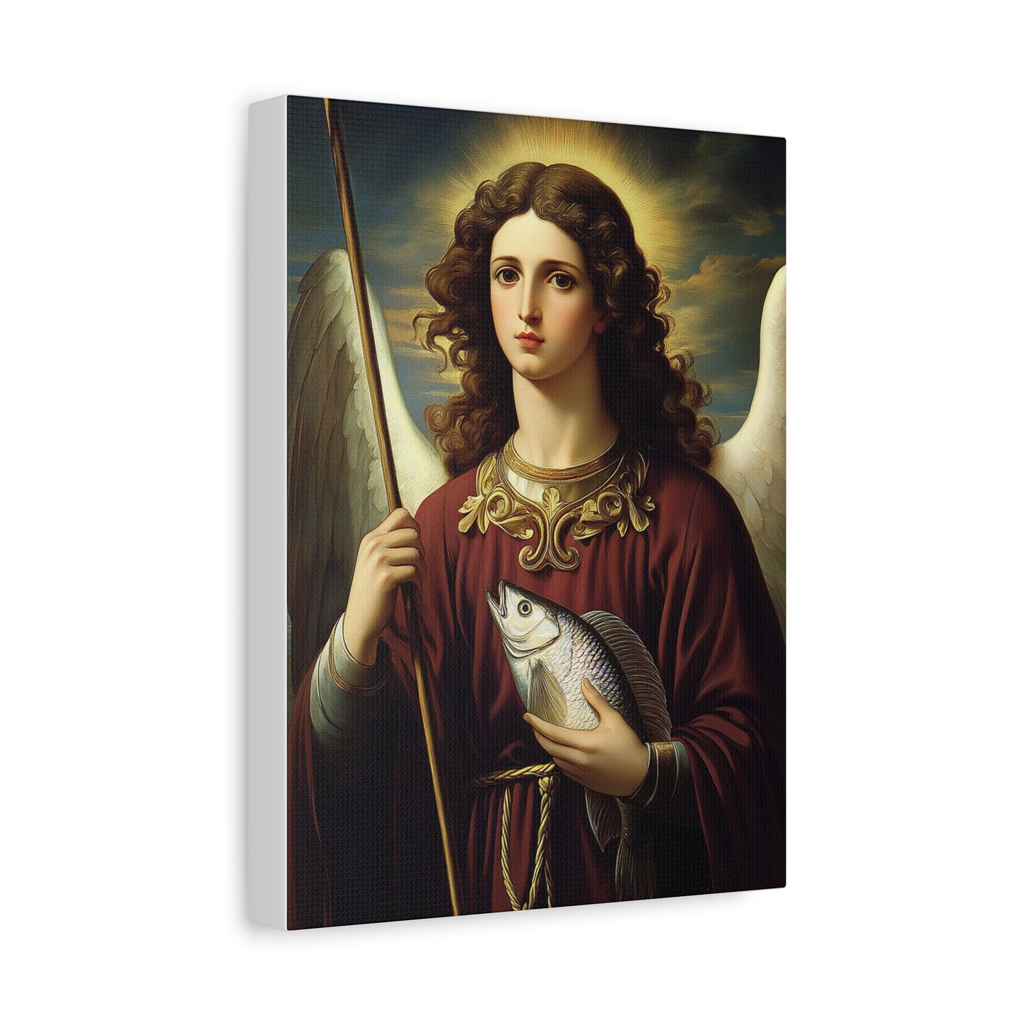 Ready To Hang - St. Rapahel the Archangel Catholic Canvas Wall Art, Christian Decor