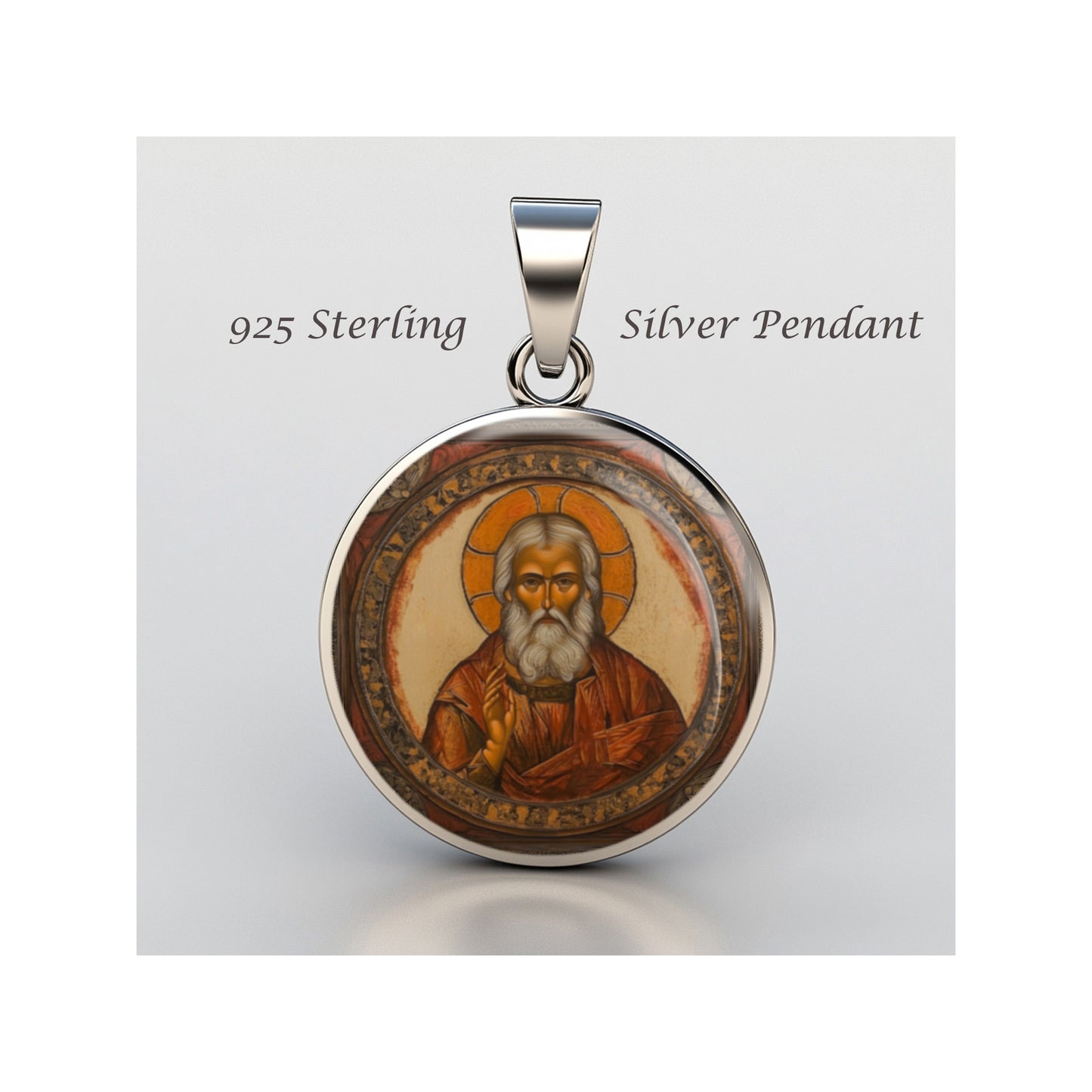 Saint Seraphim Serafim Of Sarov Catholic sterling silver 925 Christian Medal image 0