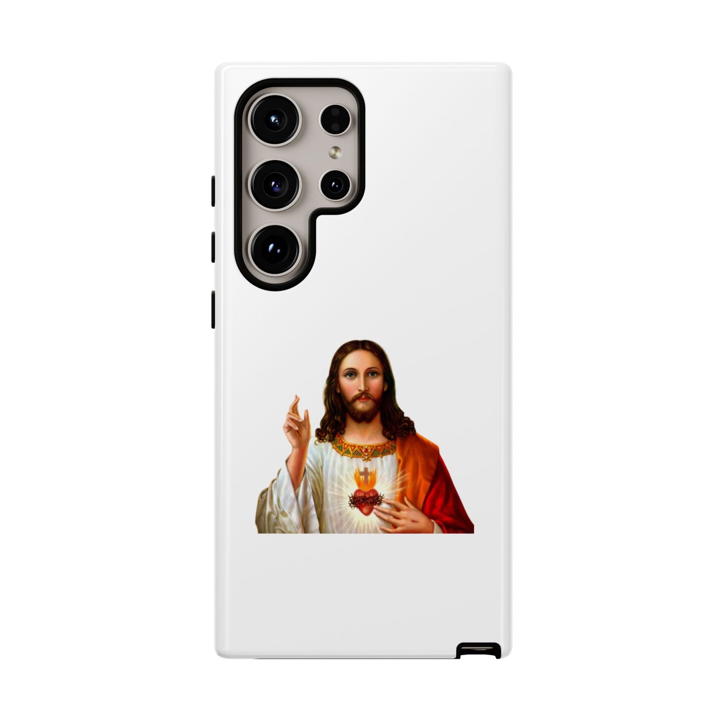 Artistic Phone Case Featuring Jesus, Tough Phone Case, Christian Gift, Religious Phone Cover, Inspirational Phone Accessory, Unique Jesus