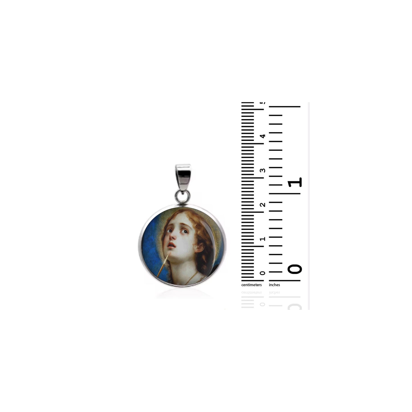 Saint Christina Catholic sterling silver 925 Christian Medal Patron Pendant image 1